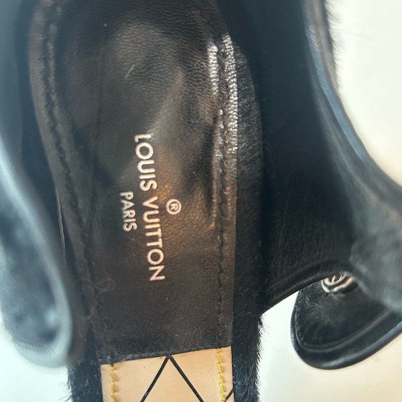 Louis Vuitton Black Calfskin Heels with Silver Accents - Picture 9 of 10
